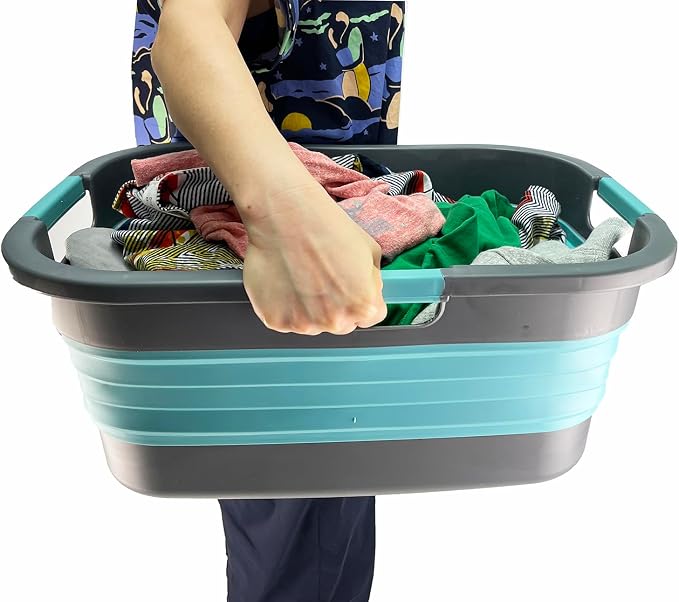 SAMMART 30L Collapsible Plastic Laundry Basket - Image 7