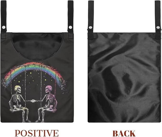 Rainbow Skeleton Clothes Pin Hanging Bag Clothespin Storage Bag Portable Clip - Image 7