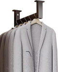 Closet Rod Top Mount Metal Closet Rod Holder, Non-Slip Adjustable Garment Rack by Unknown