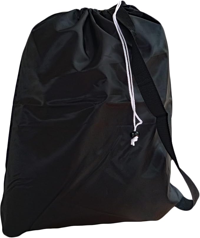 Small Laundry Bag, Drawstring, Carry Strap, Lock Closure, Color: Black by Laundry+Bag+Store+Online
