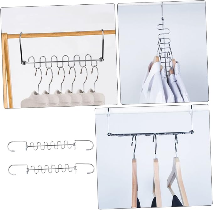 2sets Multi Hole Clothes Drying Rack Space Saving Hangers - Image 7