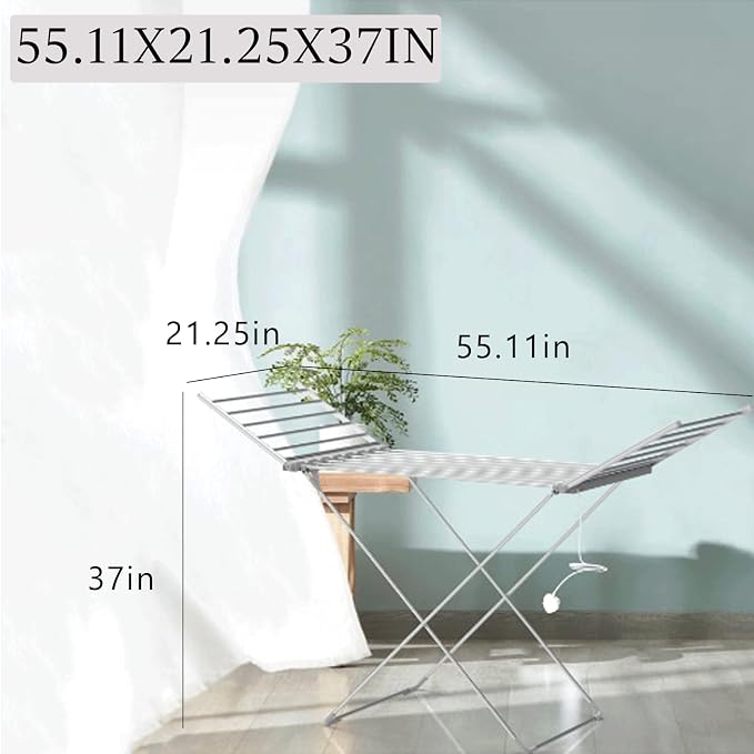 Electric Heated Clothes Dryer Rack - Image 2