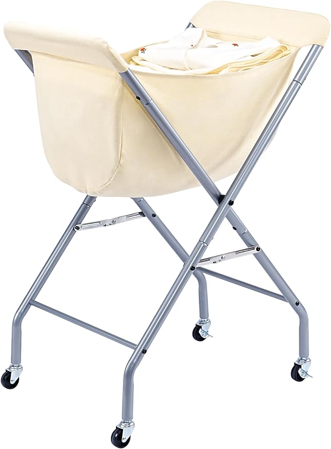 ELYKEN Laundry Cart with Wheels, 32”H Easy Rolling Laundry Hamper with by ELYKEN