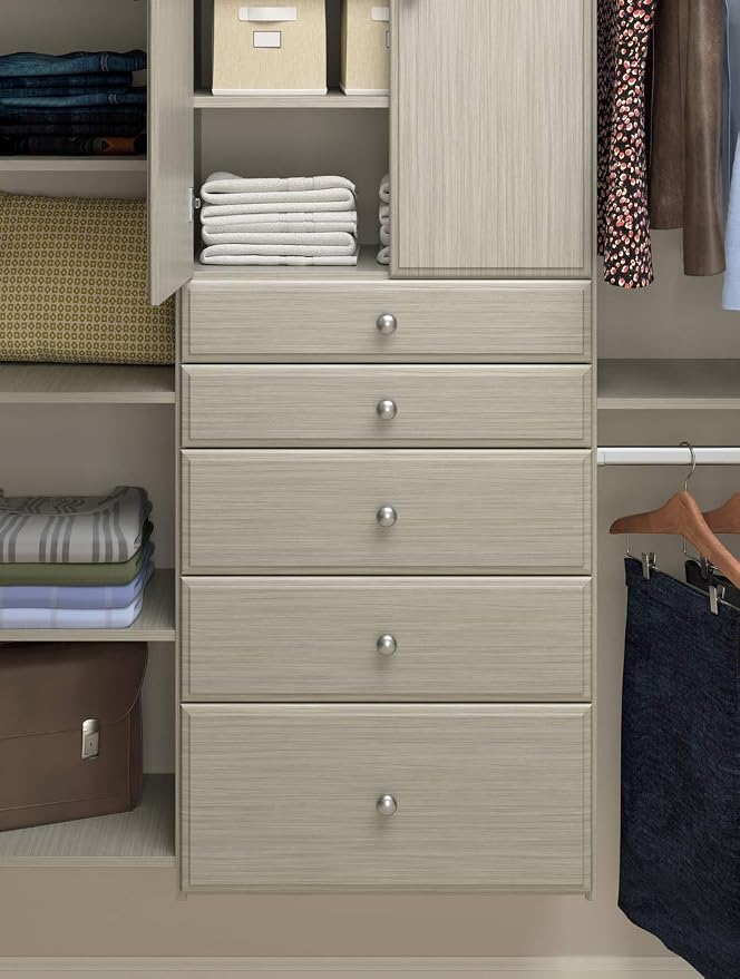 Easy Track Drawer Closet Storage, Weathered Grey - Image 2