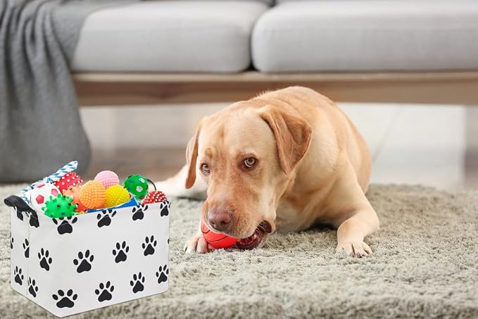 HIYAGON Dog toy Basket Dog Toy Bin Cute Toy Storage Basket Organizer Box Kids - Image 2