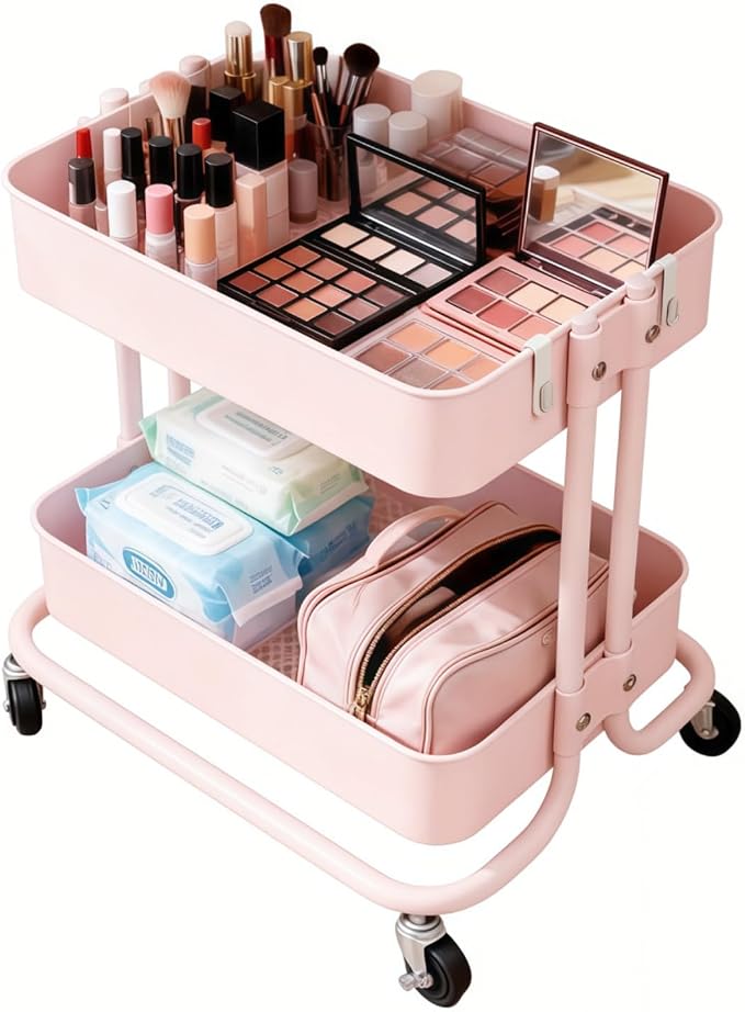 2 Tier Rolling Cart with Wheels by LIWNYRK