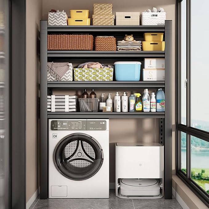 Laundry Shelf, 5 Tier Over Washer and Dryer Storage Shelves, Adjustable Easy to by KILISTEELS
