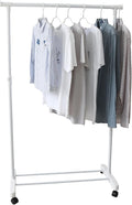 Clothing Drying Rack with Wheels, Standard Rod Simple Rolling Metal Laundry by YUBELLES