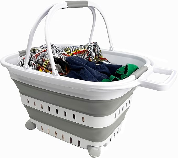 SAMMART 35L Collapsible Plastic Laundry Basket - Image 4