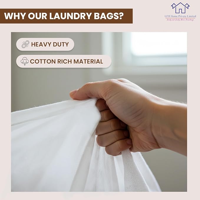 LFH Home Cotton Canvas Extra Large Laundry Bag - Image 9