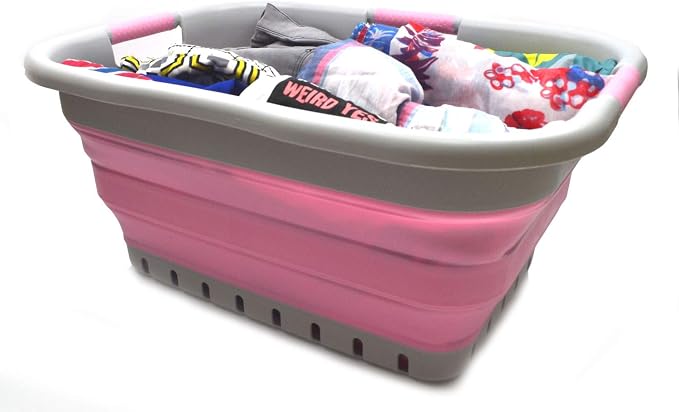 SAMMART 41L Collapsible 3 Handled Plastic Laundry Basket - Image 8
