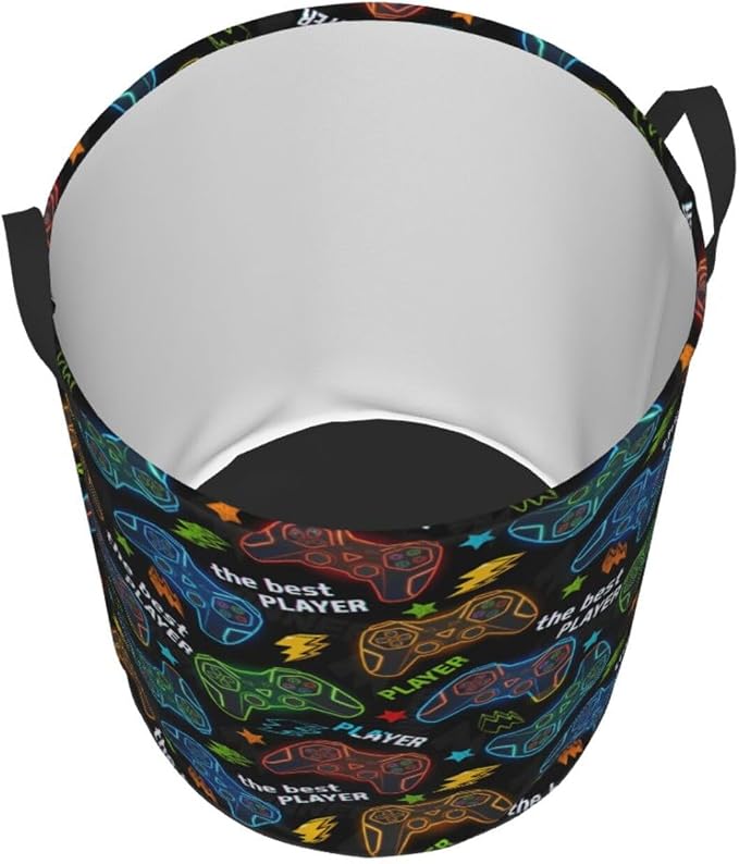 Video Game Controller Colorful Laundry Hamper Bag - Image 2