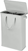Slim Laundry Basket with Lid and Handles, Foldable Laundry Basket by GOMAJI