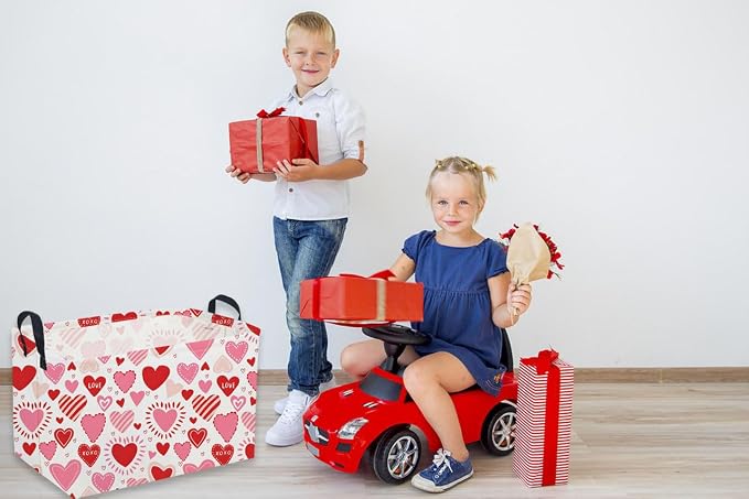 Sanjiaofeng Rectangular Valentine's Day Basket Love Storage Bins, Girls Storage - Image 5