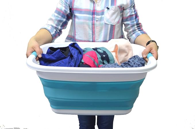 SAMMART 31L Collapsible Plastic Laundry Basket-Foldable Pop Up Storage - Image 7