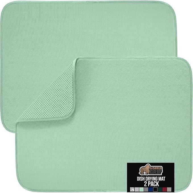 GORILLA GRIP Ultra Water Absorbent Microfiber Dish Drying Mat, Quick Dry Thick by GorillaGrip