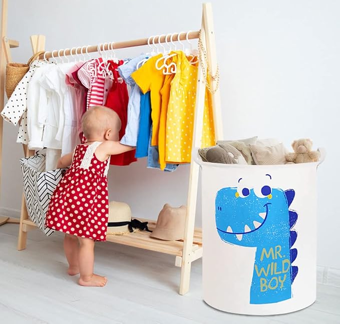 19.7" Dinosaur Laundry Basket, Kids Toys Storage Bin - Image 2