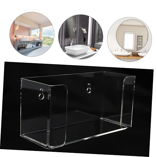 Unomor Acrylic Storage Box Wall-Mounted Tissue Mask Holder Home Storage Box - Image 7