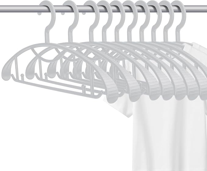 Plastic Clothes Hanger, Extra Thick Plastic Wide Shoulder Adult Slip Resistant by GEMWONDER