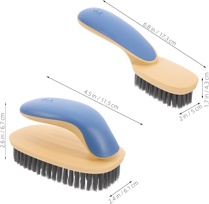 Mikikit 2pcs Soft Bristle Shoe Cleaning Brush and Fabric Laundry Brush Set - Image 2