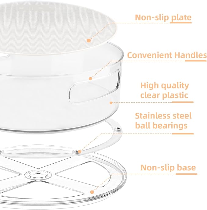 4 Pack Lazy Susan Organizer for Cabinet：Lazy Susan Turntable - Image 5