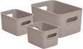 Superio Decorative Plastic Basket Open Home Storage Bins Organizer, Taupe 1 by Superio