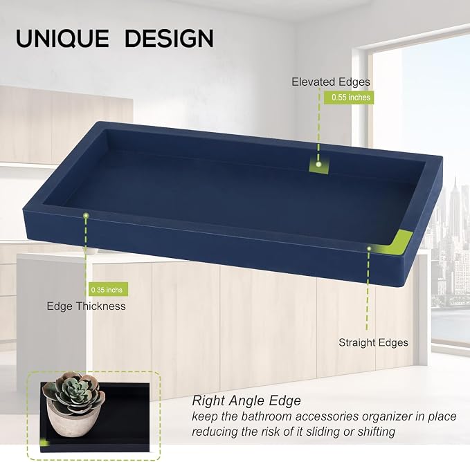 Bathroom Tray, Small Vanity Tray Silicone Soap Dish Sponge Holder Kitchen Sink - Image 4