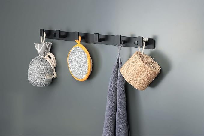 Coat Rack, Heavy Duty Stainless Steel 6 Tri Coat Hook Hanger, Wall Mounted - Image 2