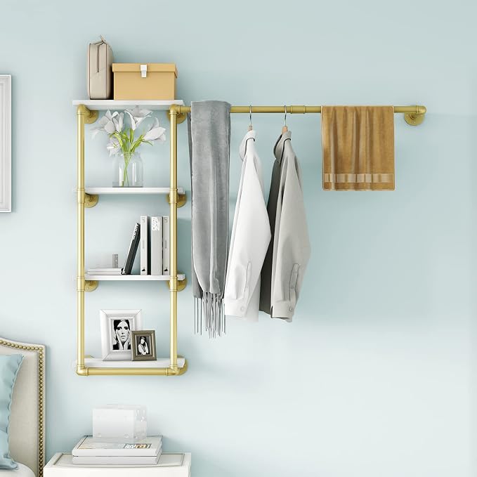 Wall Mounted Pipe Clothing Rack by MAIKAILUN
