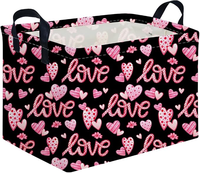 Rectangular Black heart, Valentines Basket, baby Gift Basket Empty, Hearts by FXOCSHE