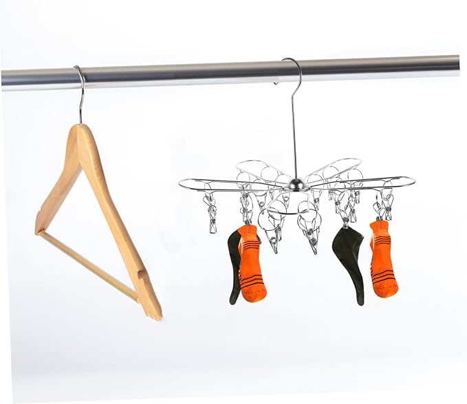 Multi- Drying Rack Foldable Laundry Hanger Closet Space Saver Sturdy Hanger - Image 8