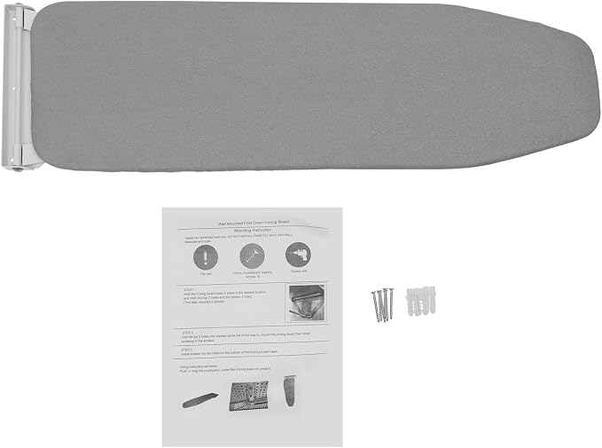 Wall-Mounted Fold-Down Ironing Board 39.6" x 13" Space-Saving Wall Mount - Image 7