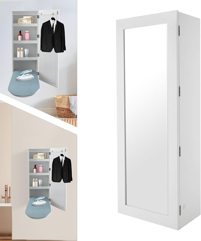 Ironing Board Cabinet, Large Capacity Wall Mounted Storage Cabinet, - Image 7
