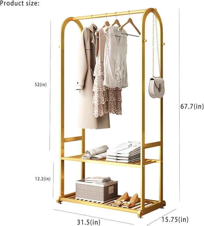 Gold Clothing Rack, Metal Garment Rack - Image 6