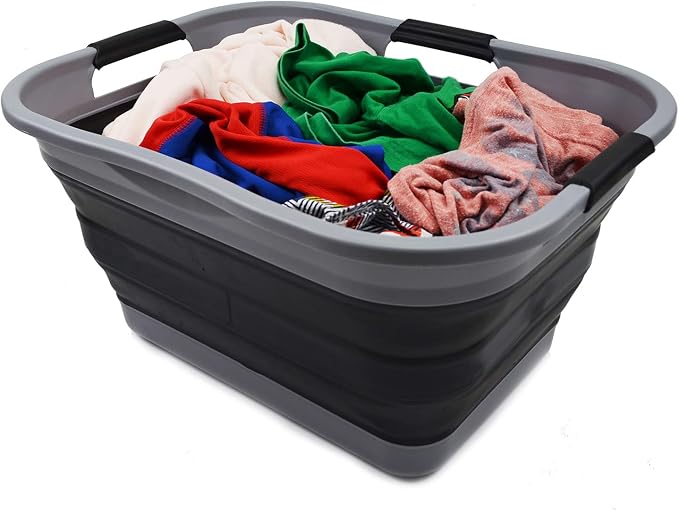 SAMMART Set of 2-30L Collapsible Plastic Laundry Basket - Image 9