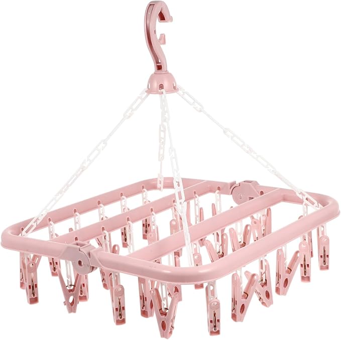 Space-Saving Laundry Drying Rack Clips Plastic Hanger Clips by OKUMEYR