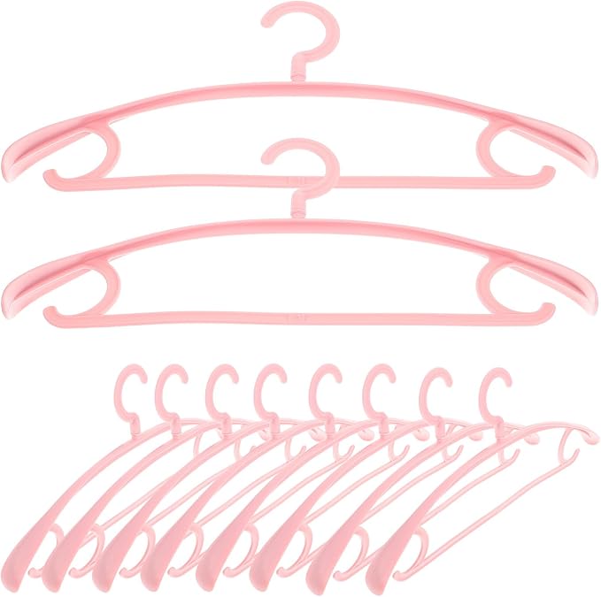 Housoutil Wide Thick Plastic Coat Hangers 10pcs Set Non-Slip Solid Rotatable by Housoutil