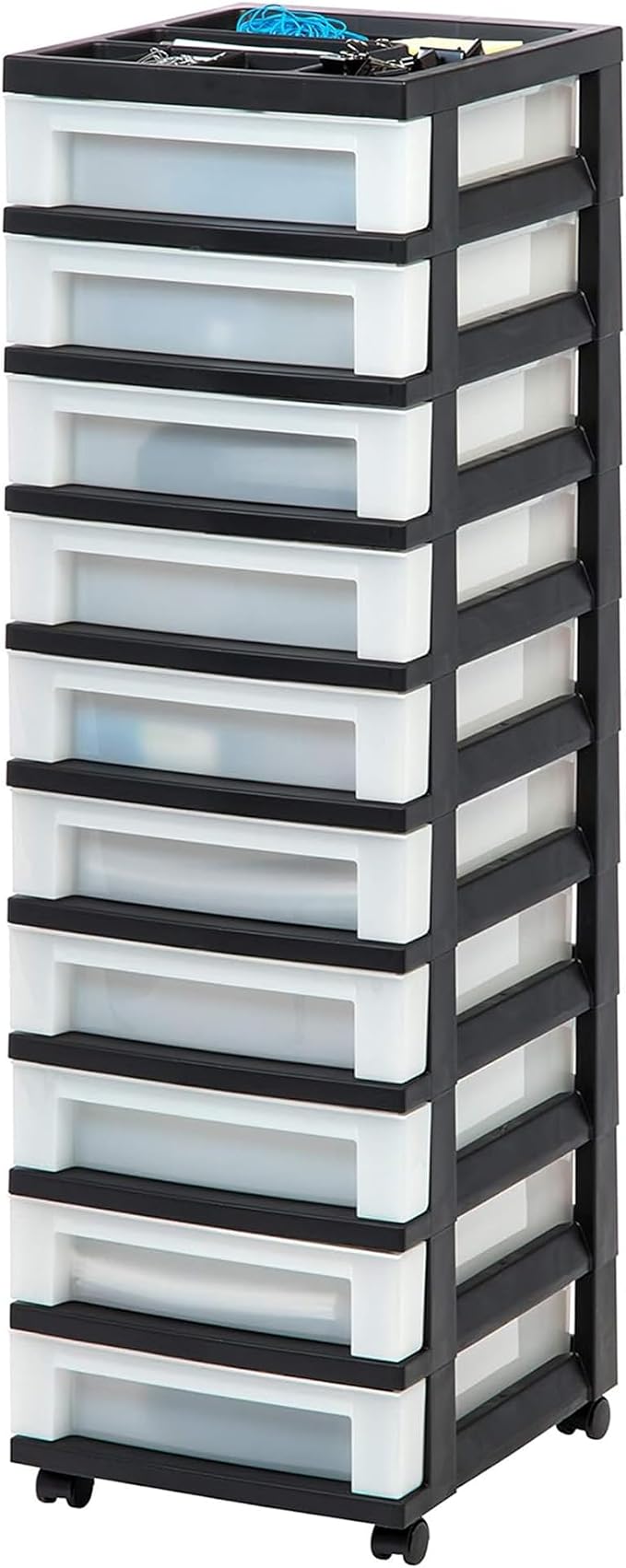 IRIS USA 2 Pack 10-Drawer Plastic Rolling Storage Cart Organizer - Image 4