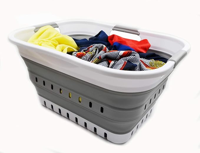 SAMMART Set of 2-30L Collapsible Plastic Laundry Basket - Image 4