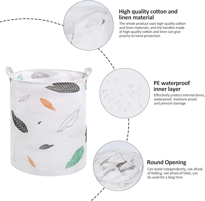 Collapsible Laundry Basket in Bedroom Waterproof Laundry Hamper in Bathroom - Image 3