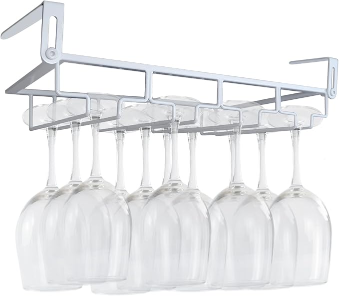 Adjustable Under Cabinet Stemware Holder by NAISQAQ
