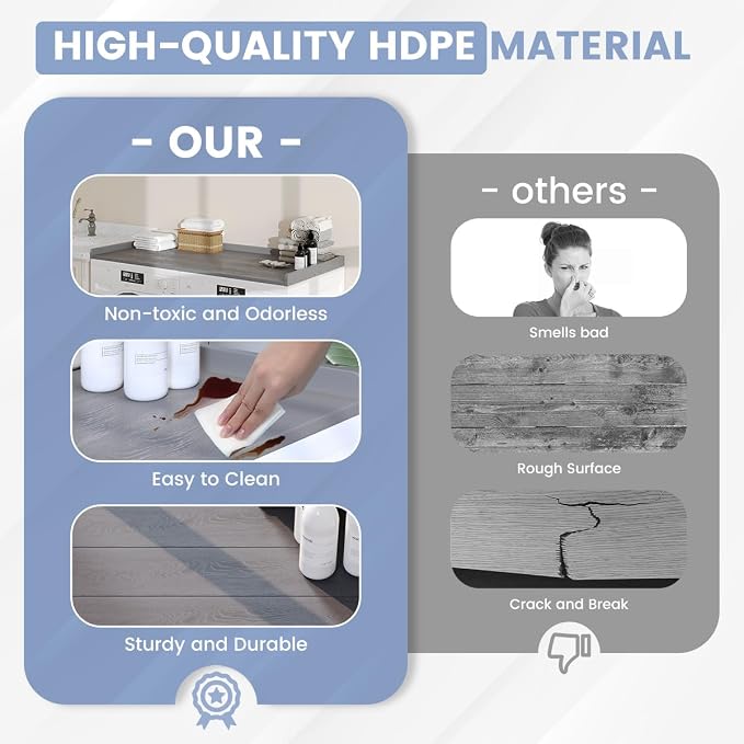 Sundale HDPE Washer Dryer Countertop, No-Installation Laundry Topper - Image 2