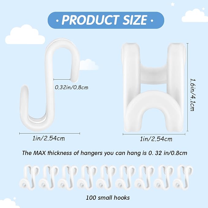 Unittype 150 Pcs Space Saving Hanger Hooks, Clothes Hanger Connector Hooks - Image 2