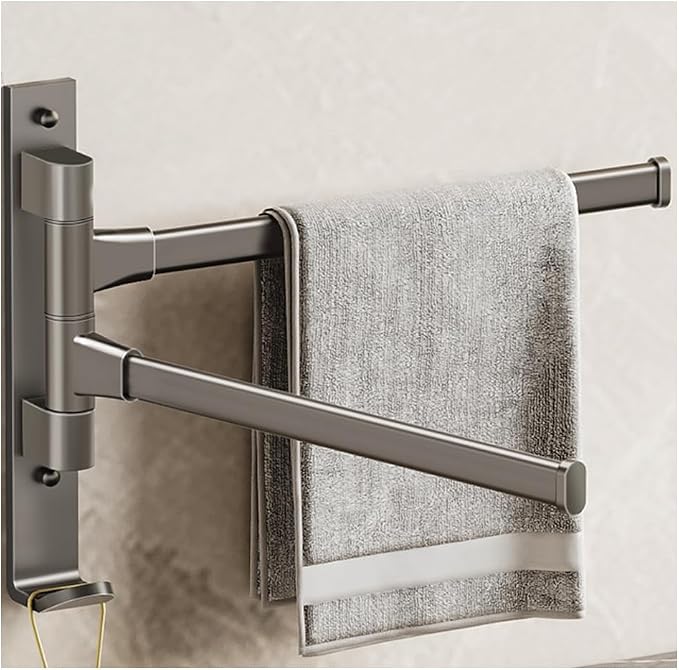 Swivel Towel Rack Bar for Bathroom, Wall Mounted Widen Folding Arm Swing Out by Unknown