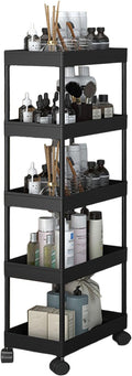 Slim Storage Cart, Bathroom Organizer Kitchen Organization Mobile Shelving Unit by Unknown