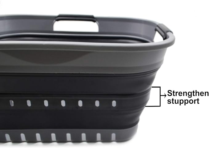 SAMMART 19L Collapsible Super Mini 3 Handled Plastic Laundry Basket - Image 4