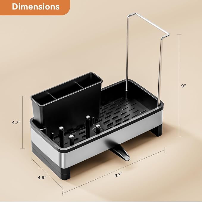Sponge Holder for Kitchen Sink, Rustproof Stainless Steel Sink Caddy - Image 6