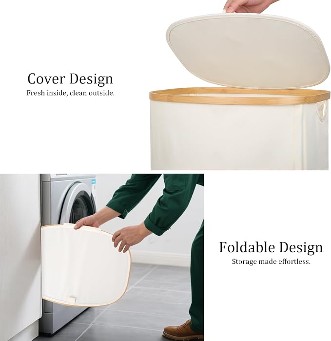 Laundry Hamper with Lid, 100L Clothes Hampers - Image 7