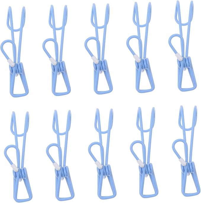 10pcs Hanging Hooks Clothes Clips Hooks Socks Drying Clip Kitchen Laundry by LABRIMP