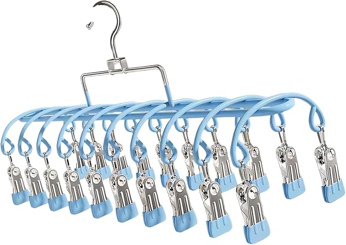 Stainless Steel Sock Clothes Drying Rack 20 Clip Rustproof Laundry Organizers - Image 5